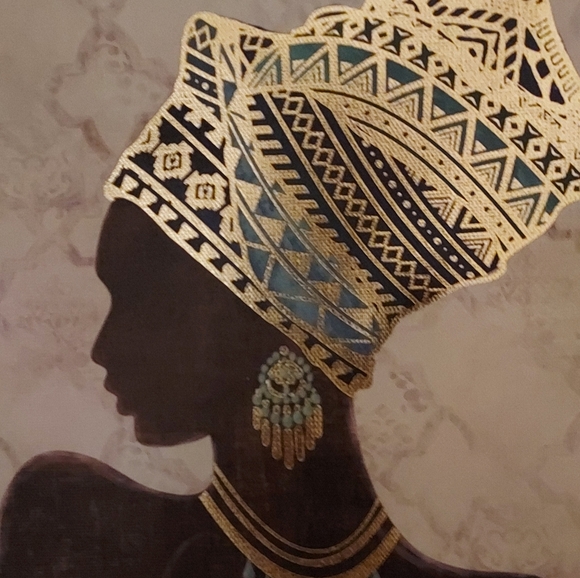 African Woman Canvas Painting Pair Wall Art Print Rustic Home Decor Primitive - Picture 4 of 6